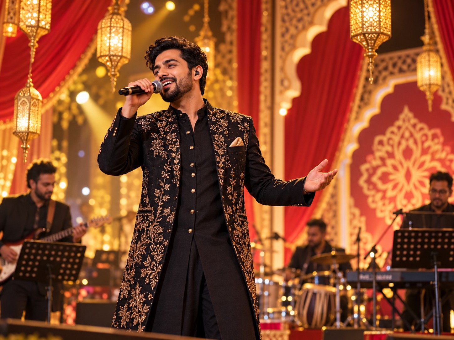 Male singer performing